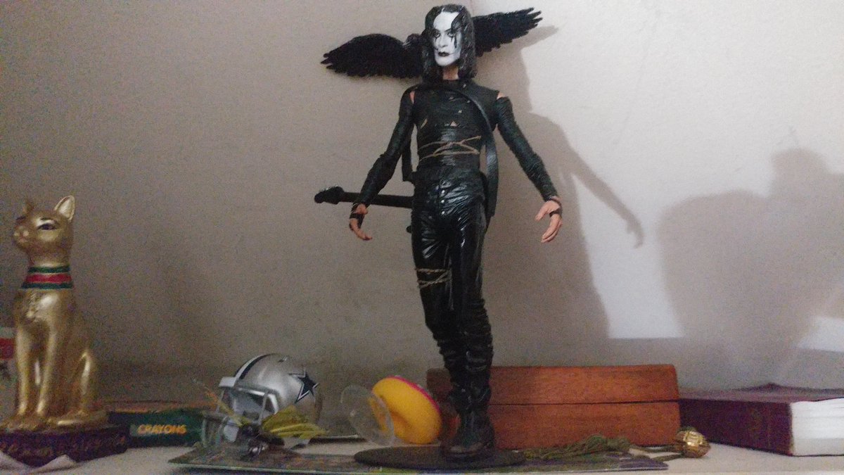 Got this amazing figure staying in what I refer to as my Fortress of Solitude. In a closet there. Since there isn't room in my apartment. Awesome figure and display among sacred things in the fortress. #TheCrow #ActionFigure #EricDraven #BrandonLee