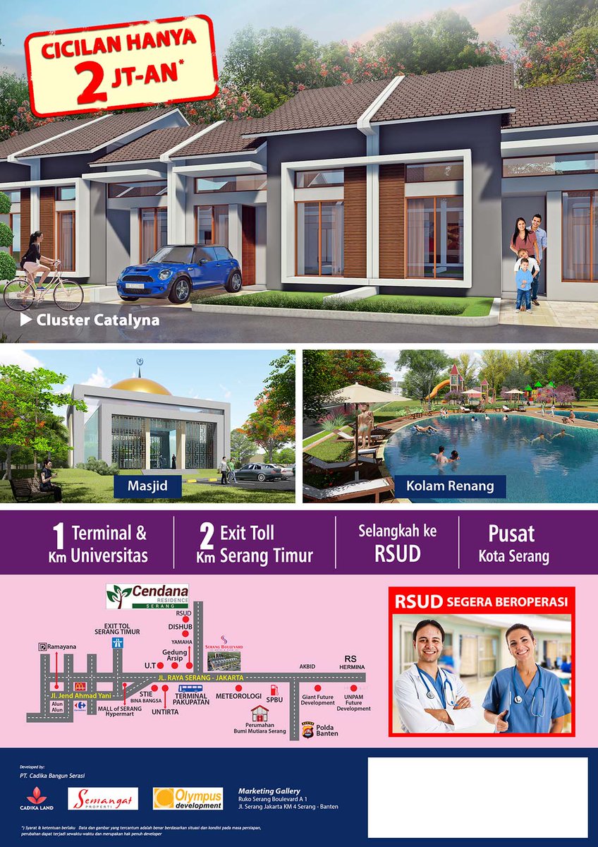 #CENDANARESIDENCE
#CENDANASERANG
#PERUMAHANSERANG
#PERUMAHANNYAMAN
#PROMOTERBARU
#RUMAHIDAMAN
#STRATEGIS
#AMANTERJANGKAU