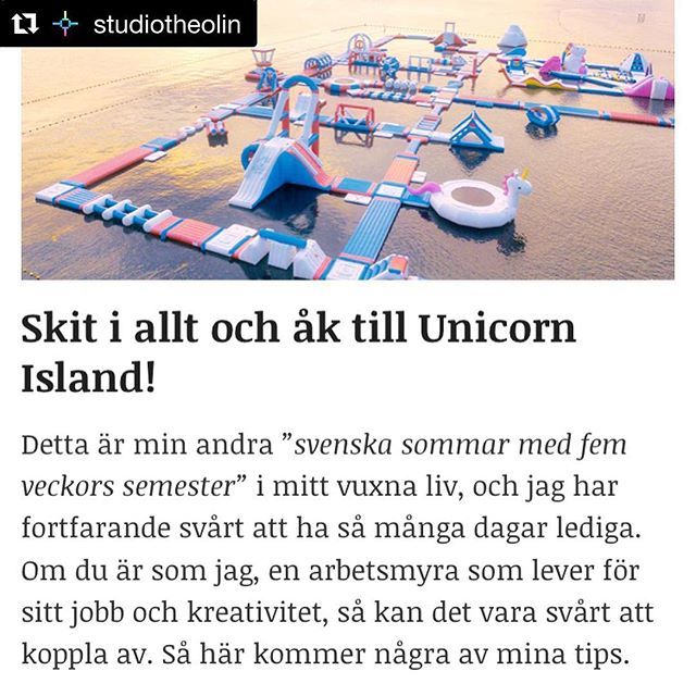 I wanna go! I wanna go to Unicorrrrn Island (singing to Todd Terje and Lindstrøm’s song ’Lanzarote’) =D #Repost <a href="/studiotheolin/">Studio Theolin</a> with <a href="/get_repost/">Repost</a>
・・・
Lite sommartips i @christerhedberg senaste nyhetsbrev. 🦄🦄🦄 ift.tt/2uhAdZ9