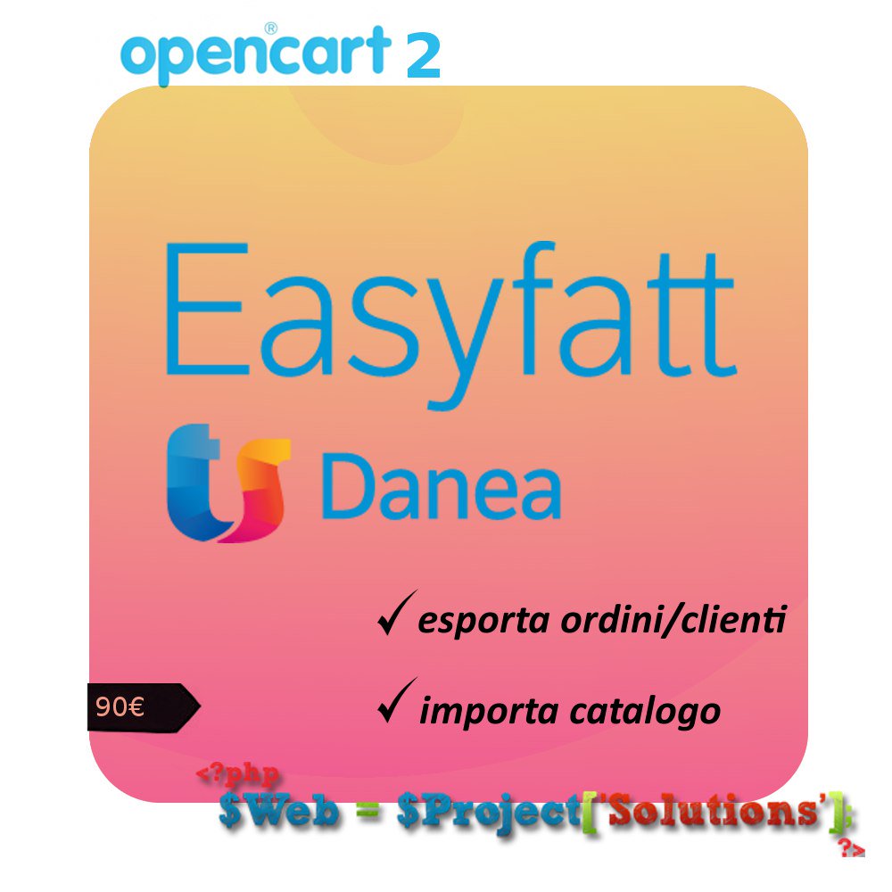 webprojectsol's tweet image. Modulo integrazione #Danea #EasyFatt e #opencart2 #opencart.
Permette l'interfacciamento tra il Gestionale Danea EasyFatt e e-commerce come #opencart #opencart2 #magento #magento2 #oscommerce
👉#webprojectsolutions 
💻webprojectsol.com