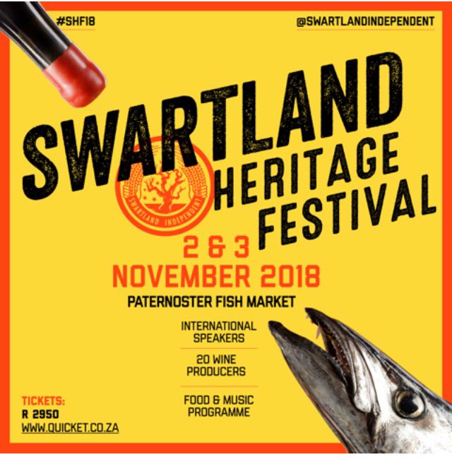 Hope you've secured your tickets for this year's Swartland Independent Heritage Festival... 2-3 November // Paternoster. Get your tickets on Quicket!!