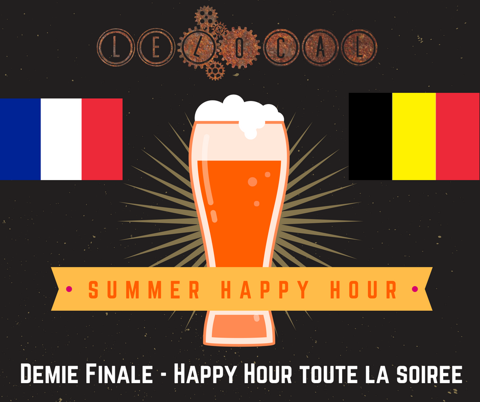 LeLocalBar2's tweet photo. Demain dans votre local, diffusion de la demie finale France/Belgique à 20h00.
Summer Happy Hour activated ! Happy hour sur toutes les bières pression toute la soirée!
Alors allez les bleus, allez la bière!

#FRABEL #Strasbourg #HappyHour #CraftBeer https://t.co/iFT3Kws8PP