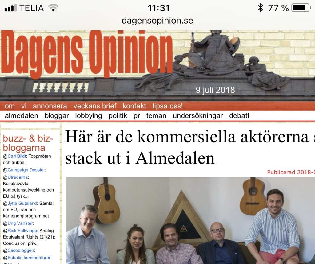 Dags för summering! #almedalen <a href="/GrantThorntonSE/">Grant Thornton</a> dagensopinion.se/här-de-kommers…