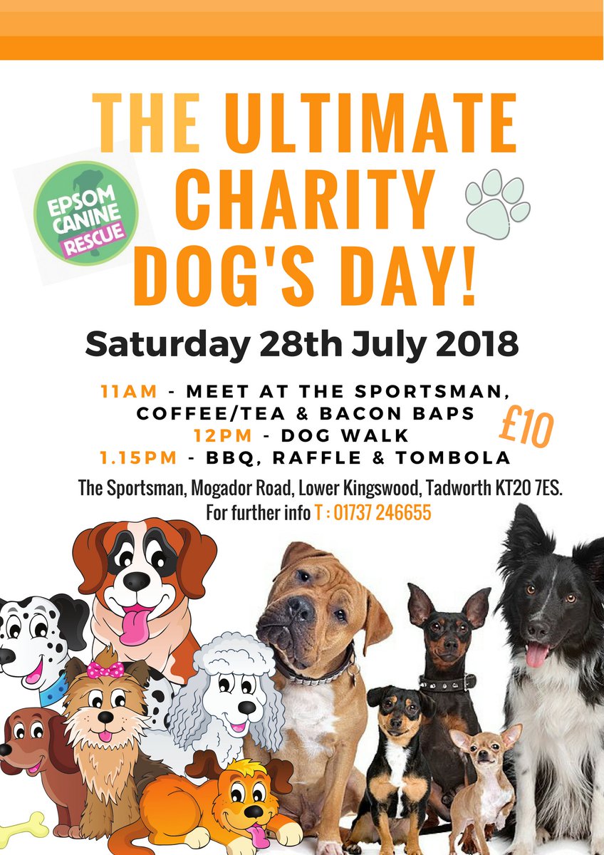 Sportsman_TWS's tweet image. Don't miss our Summer Charity Dog's Day for @epsomcanine on Saturday 28th July #dogsday @Sportsman_TWS #charity #dogsoftwitter #doglovers #fundraising