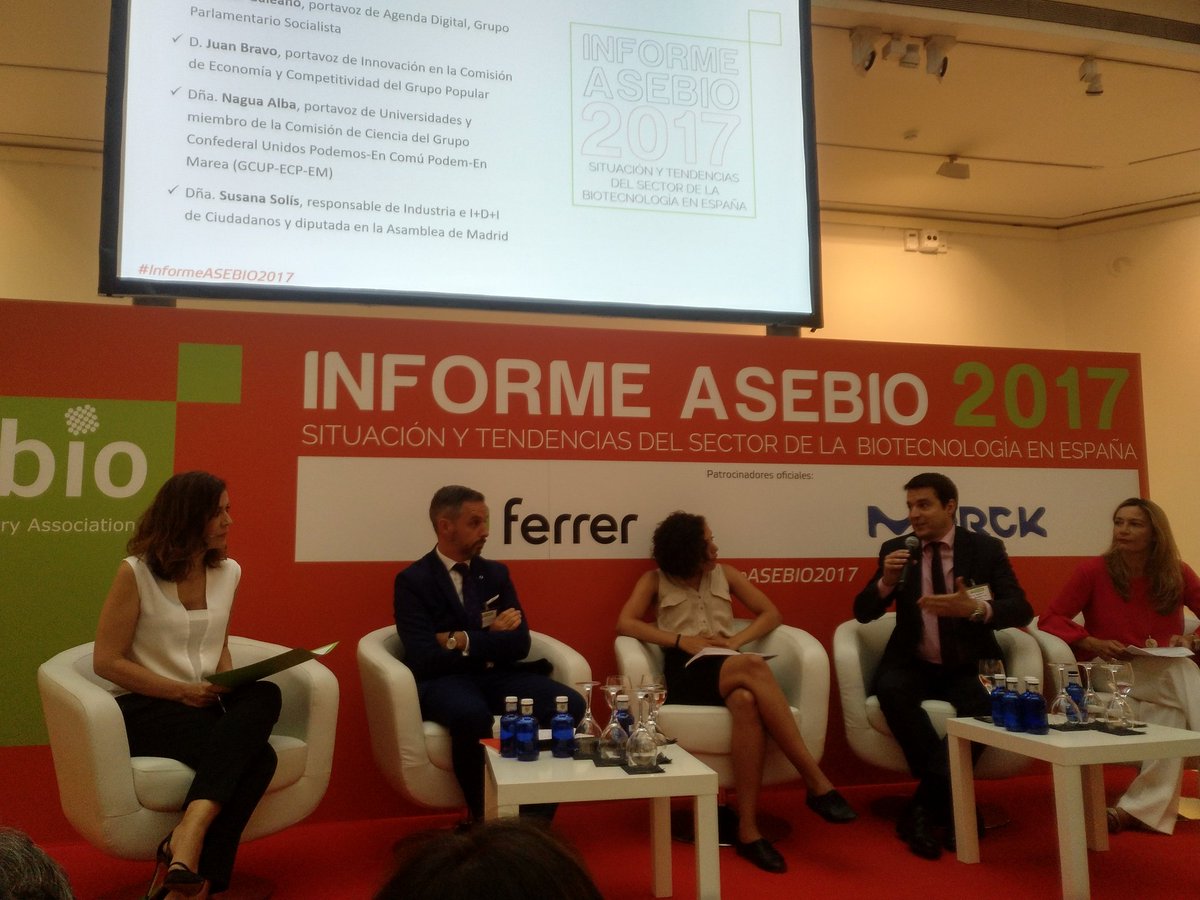 AseBio's tweet photo. Representantes de los principales partidos políticos debaten el papel de la inversión pública en I+D+i @PSOE @PSOE_SECI @gpscongreso @juanBravoBaena @PPopular @NaguaAlba @ahorapodemos #UnidosPodemos @susanasolisp @CiudadanosCs #informeASEBIO2017 https://t.co/RNC9xDkcNY