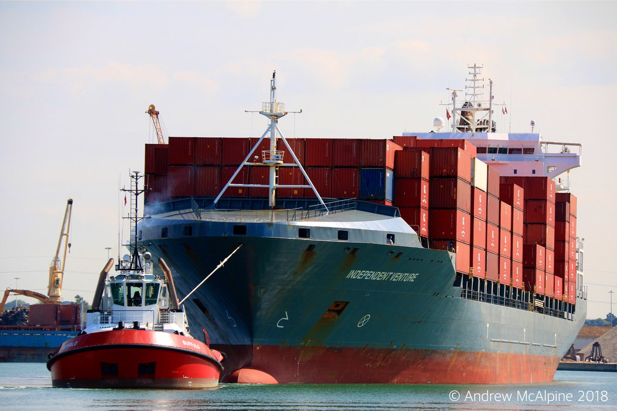 Maritimegeek's tweet photo. #IndependentContainerLine 1388TEU #IndependentVenture seen sailing from @DPWorldSouthamp today. Yet another #transatlantic service currently making calls in #Southampton. https://t.co/pOi8DQWffs