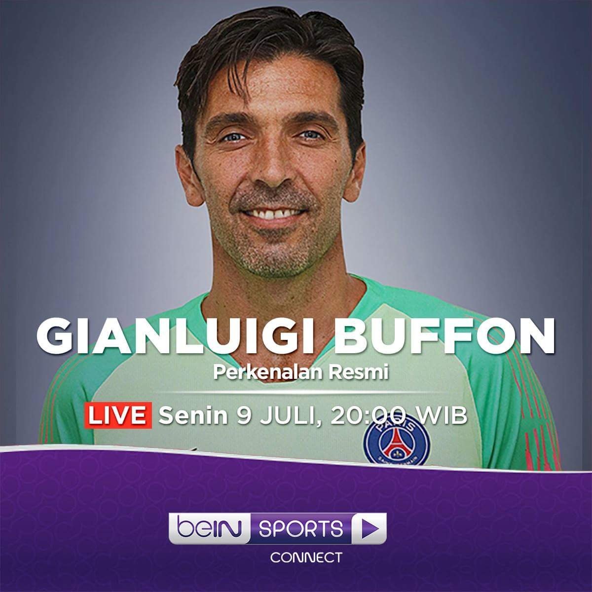 beINSPORTSid's tweet photo. Jangan lewatkan perkenalan resmi Gianluigi Buffon sebagai penjaga gawang baru PSG pada pukul 20:00 WIB yang akan disiarkan secara langsung di beIN SPORTS CONNECT! 

Download aplikasinya di Play Store atau kunjungi https://t.co/MdoLCOMuHG sekarang juga! #beINConnectID https://t.co/rsHaTqmQlo