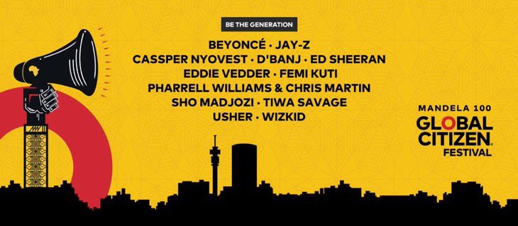 IGotNewsForYouB's tweet photo. Beyoncé &amp; Jay Z, participarán en el próximo Festival #GlobalCitizen #Mandela100 en Johannesburgo (Sudáfrica). Quién lo desee puede registrarse en la página oficial para ganar entradas gratuitas: https://t.co/V4vF7hTMae https://t.co/mkddLUfjrd