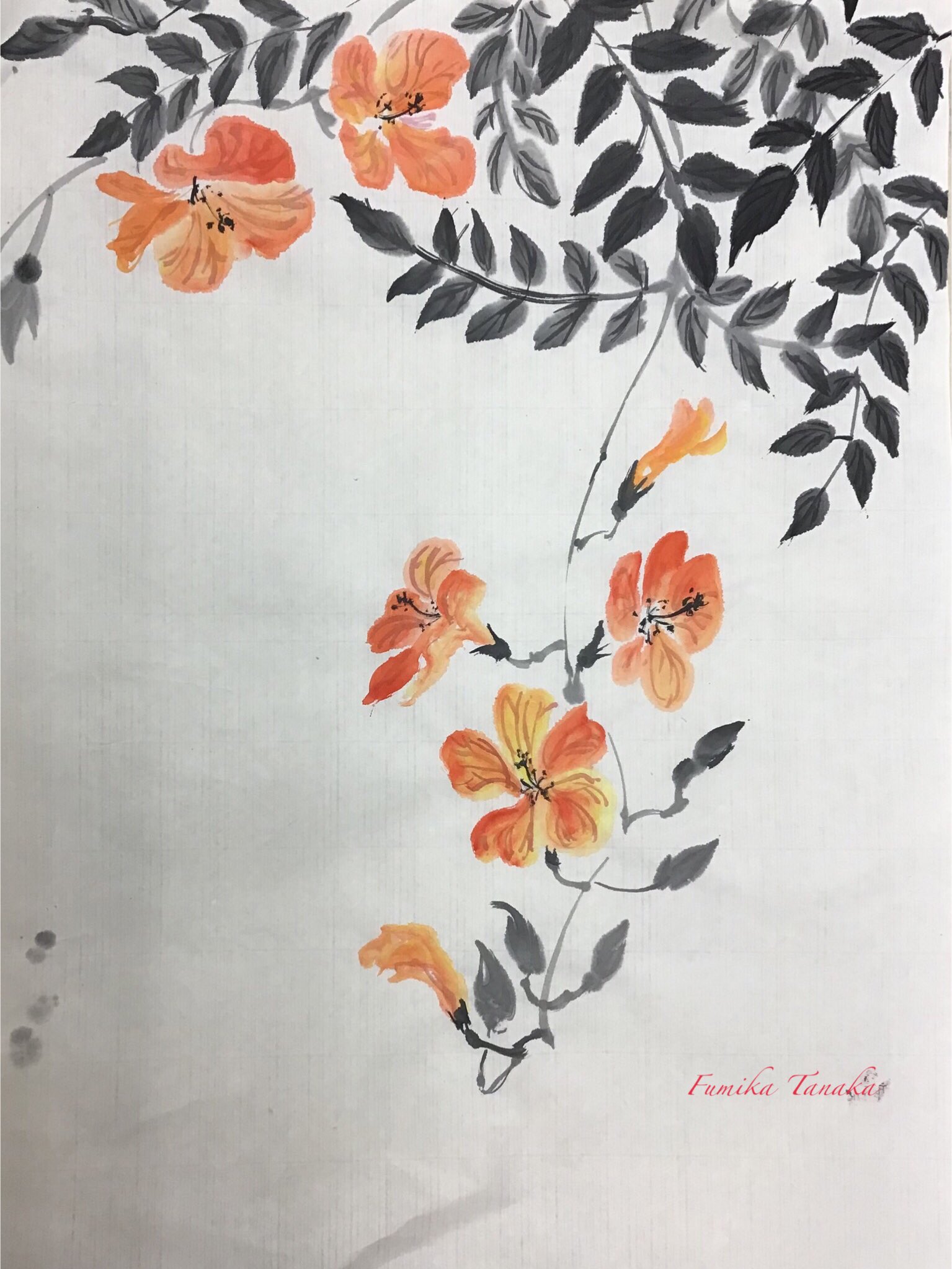 水墨花の調べ 9月ワークショップの予定: ーモノクロの芸術水墨画ー京都で