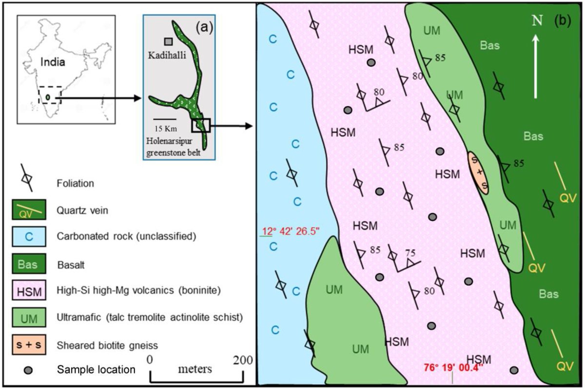 The 1st paper for Special Issue 'Geology of the Early Earth–Geodynamic Constraints from #Cratons” has been published!👉#Boninites in the ~3.3 Ga Holenarsipur greenstone belt, western Dharwar craton, India mdpi.com/2076-3263/8/7/…
