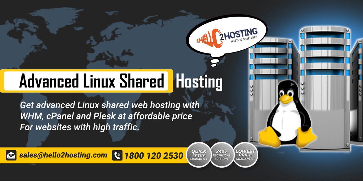 Hello2Hosting's tweet image. #Linux_Shared_Hosting – Experience our fastest Linux Shared #Hosting service with Unlimited Space, #Data_Transfer and  24*7 Customer Support.
Check our Linux Shared Hosting Plans Here: goo.gl/xJL26T