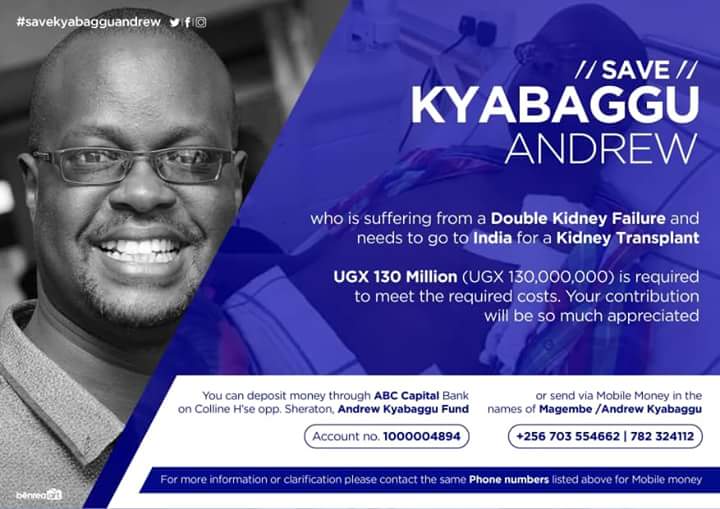 Benja_Ongwech's tweet photo. We call upon all former and current  students of St Mary's Kitende, well wishers and friends of Kyabaggu Andrew to join this noble cause.. No contribution is small. Let's give our former teacher a chance to smile again #SaveKyabagguAndrew https://t.co/gLgcGBKW20