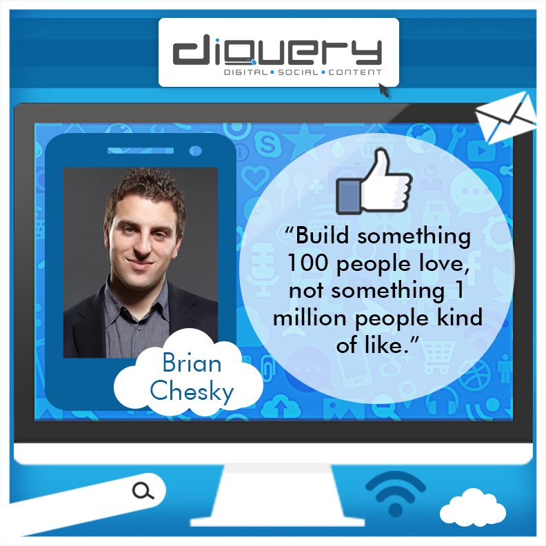 This is what CEO of Airbnb, Inc. says about building a company.
#diquerydigital #digitalmarketing #socialmedia #Mondaymotivation #Brandbuilding #BrianChesky