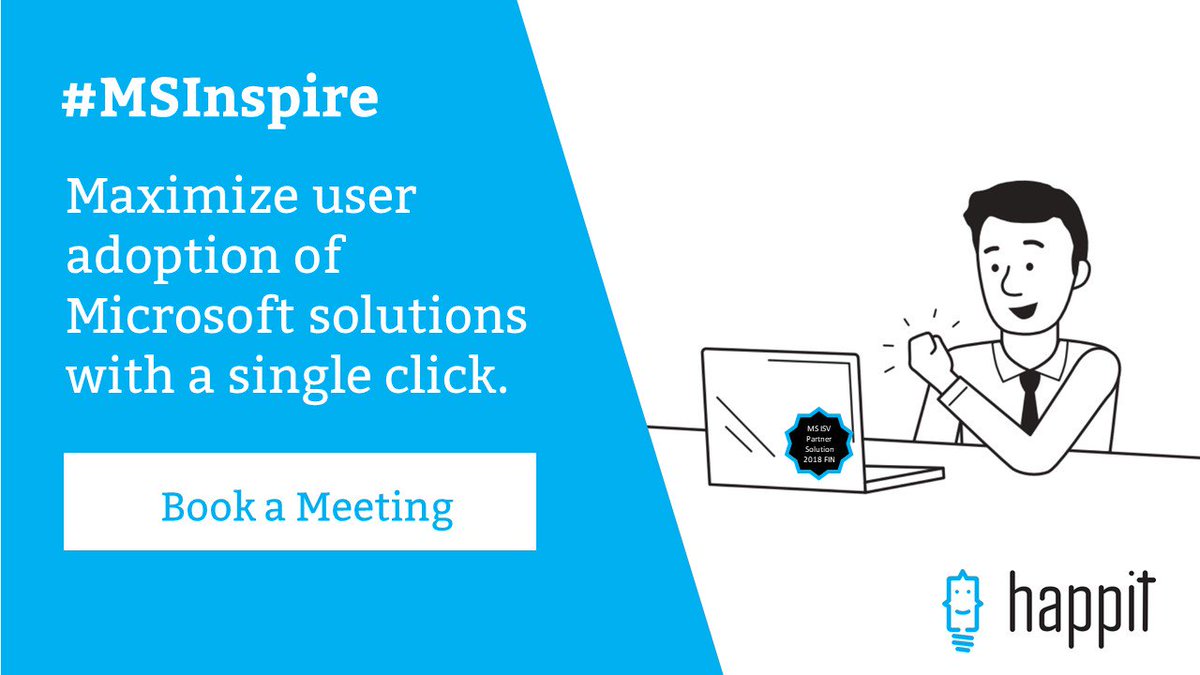 happitcom's tweet photo. Hey #MSPartner👋, we want to show you at #MSInspire how we can help you add value to your customers through modern #UserAdoption. Book a meeting with us to learn more! #SingleClickLearning https://t.co/UGiPRXe904 https://t.co/mu302VWcc0