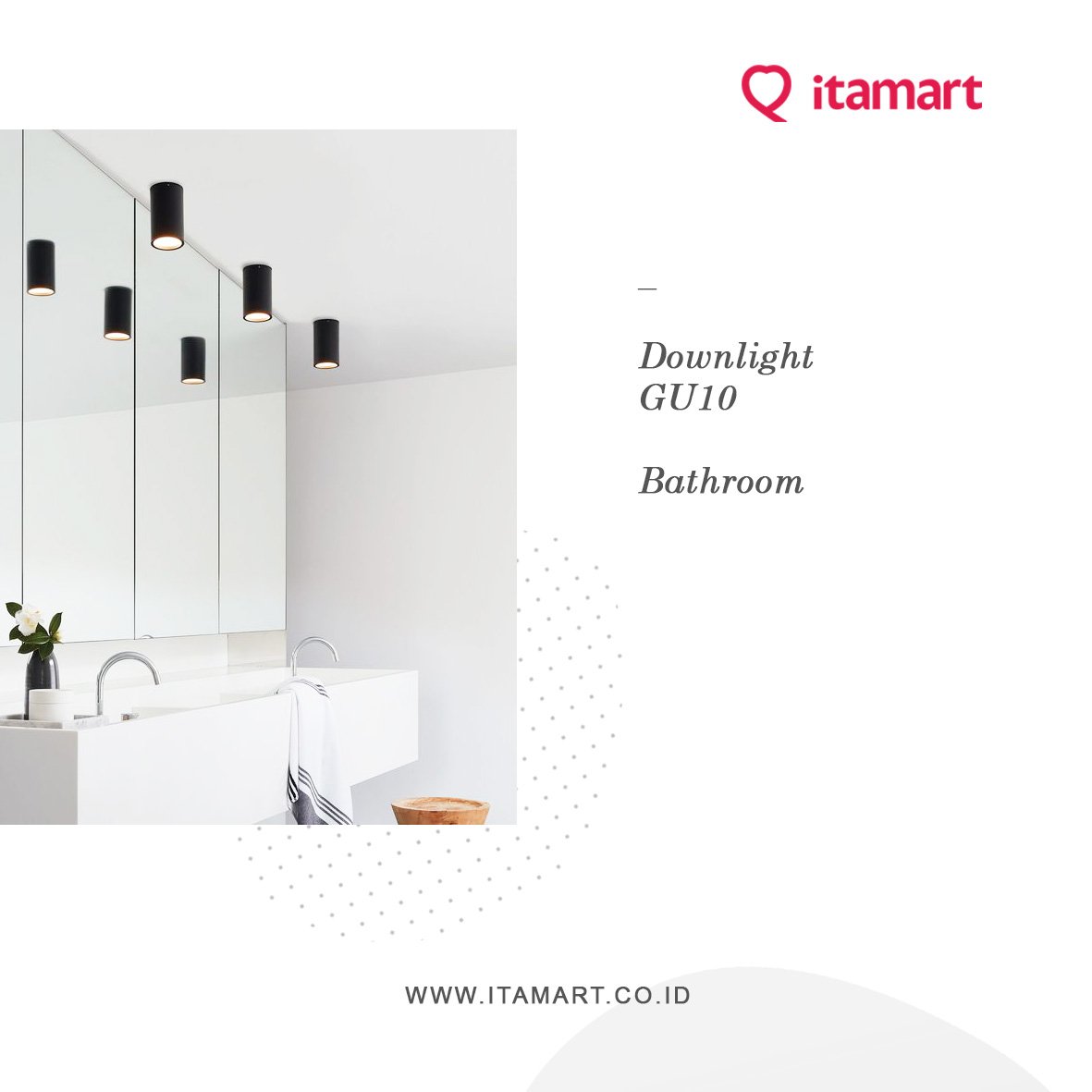 PT_ITA's tweet photo. Lampu spotlight dpt diaplikasikan pada area kamar mandi khususnya wastafel yang biasa digunakan untuk membersihkan diri, mencuci tangan, mencuci muka, dan bercermin. Cahaya dari lampu spotlight langsung mengarah pada meja dan bak cuci wastafel, dan cermin tanpa menimbulkan silau. https://t.co/B7CMzSP6Ez