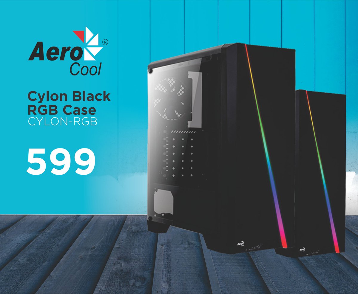 matrix_edenvale's tweet photo. the #coolest #gaming #case has arrived - the #Cylon Black #MidTower with #RGB flow #LED from #Aerocool! With its #Acrylic #Sidepanel and #awesome #lighting its your rules, your #colour &amp; your #style! Get yours frome #MatrixWarehouse now &amp; get #Gaming! https://t.co/9wT6e3s4NC