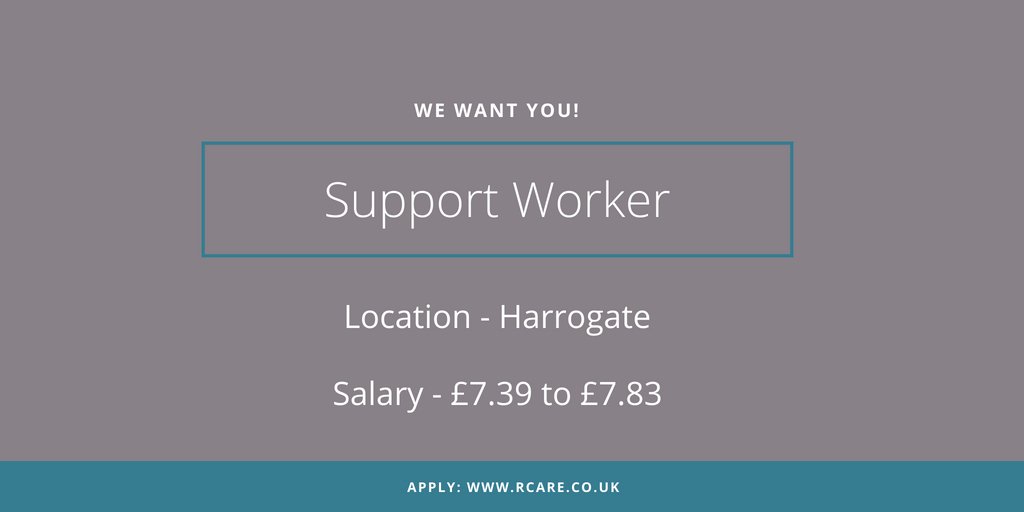 RCarerec's tweet photo. Support Worker vacancy in Harrogate now live, check out the R Care website to apply! #supportworker #rcare 

https://t.co/7G7yz6uao8 https://t.co/dGItXz5qZr