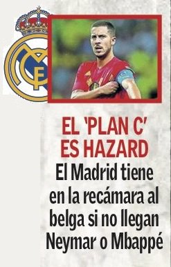 AS: Hazard is Real Madrid's 3rd option if they can't get Neymar or Mbappe.