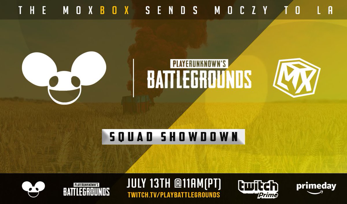 MoczyTV's tweet photo. I will be attending the Twitch Prime Event, featuring PUBG & @deadmau5 in LA. Firstly I would like to thank @Ashekspubg for the insane opportunity and invite, and then the #MoxBox community for making it all happen with such short notice! TY all for the support! https://t.co/GMUFW1nKlT