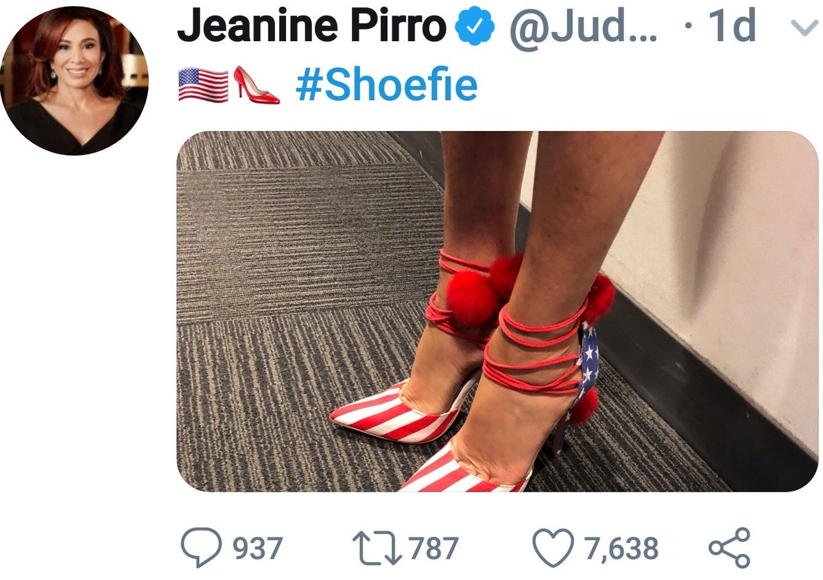 The fugliest red, white & blue high-heeled #MAGAt shoes imaginable.