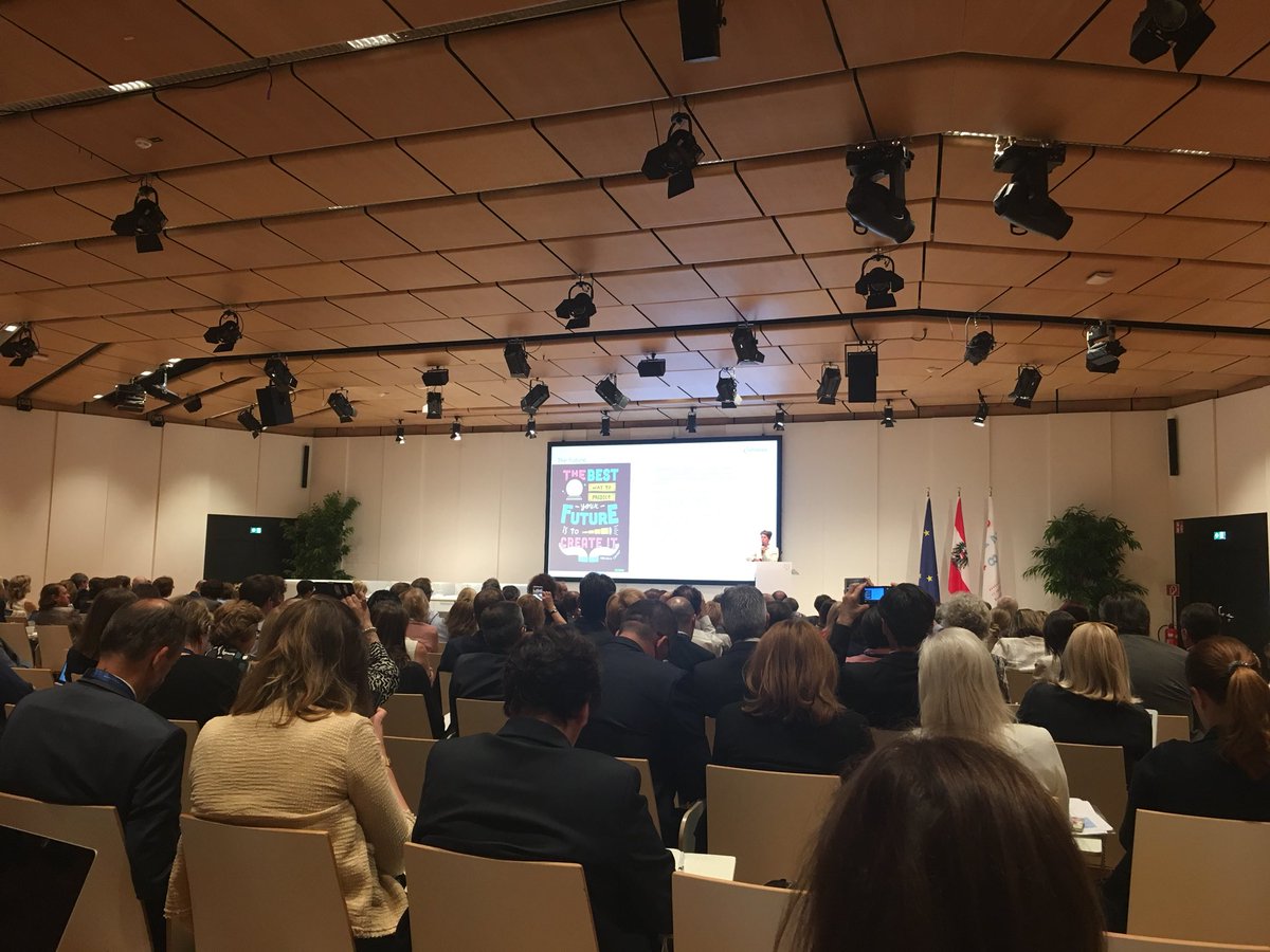 NethERbxl's tweet photo. #futureofVET in Vienna: education is the key enabler for a digital future. Digitalisation opens new ways of learning and teaching towards individualisation, flexibility and fun.  @EU2018AT https://t.co/Kj8orJ7I86