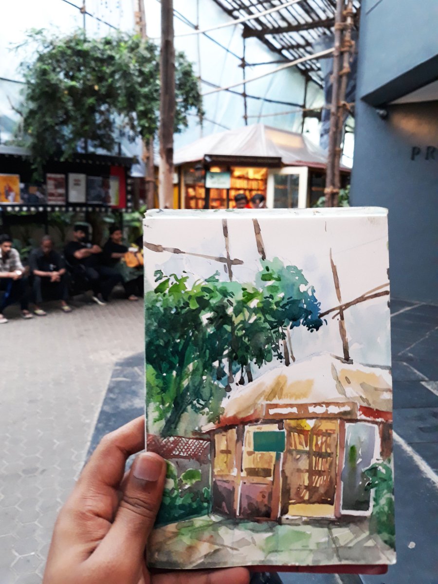 girishmalap's tweet photo. Sunday Sketch Walk (08.07.2018) 
 @ Prithvi Theatre/prithvi Cafe, Vile Parle
 #Sketching #UrbanSketching #Weekends #USKMumbai #Sketchbooks #Travel #Fun #Mood #Watercolor #People #Rain #PrithviTheatre #prithviCafe #VileParle #Juhu #GirishMalap https://t.co/QH8QQv6n3u