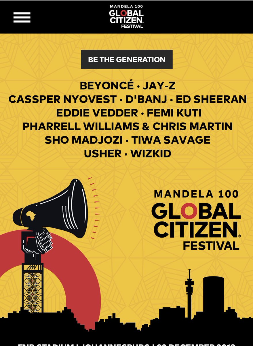casspernyovest's tweet image. Sharing a stage with Beyoncé and Jay Z in December. #GlobalCitizenFestivalSA