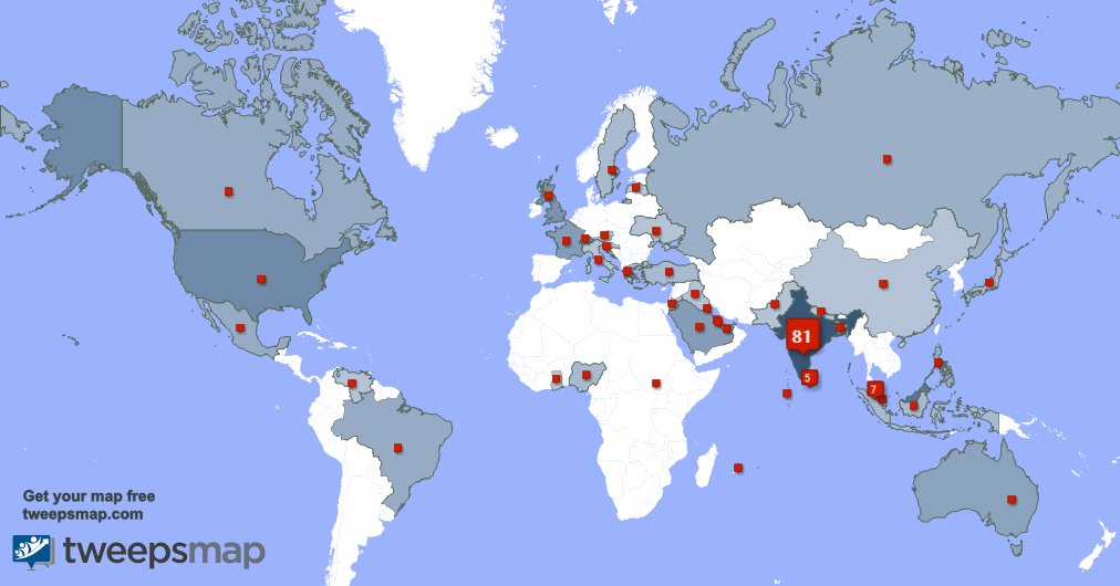 Special thank you to my 20 new followers from India last week. tweepsmap.com/!Siva_Karthiky… .