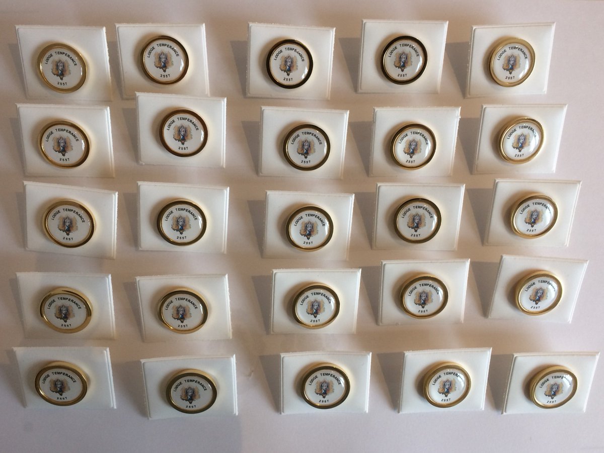 MasonicDesign's tweet image. Cufflinks &amp;amp; Pins any design from JPEG image, can also be personalised.
Recent order for Lodge Temperance 2557 - lapel Pins
Discounts available on larger orders