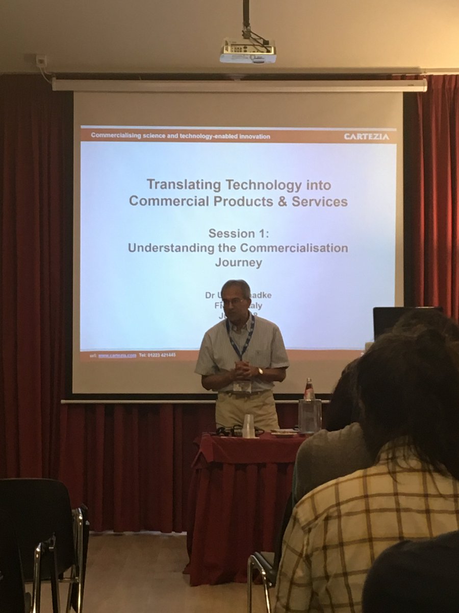 TetramaxEU's tweet photo. It's obvious, #ACACES18 is truly inspiring! In the last #TETRAMAXEU course of today, @UdayPhadke, Chief Executive of #CARTEZIA takes us on a journey from Technology to #commercialisation. https://t.co/MTRAmRW7iN