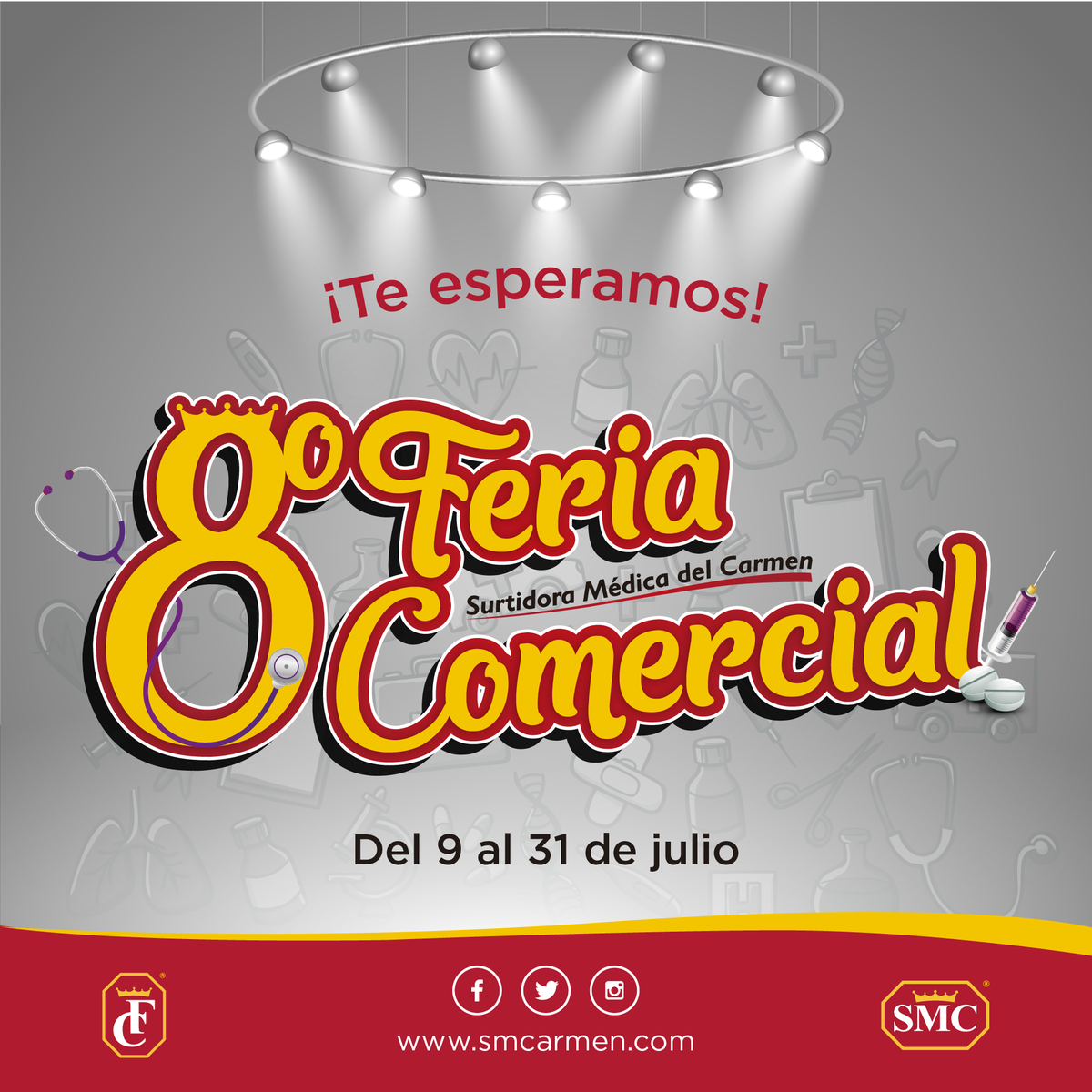 CarmenFarmacias's tweet photo. Por fin ha llegado el día 🤩
HOY INICIA LA #8VAFERIACOMERCIAL 🛒
💊Farmacias y 💉Surtidoras Médica del Carmen te invitan
#8FC #SMC #FC #promociones #descuentos https://t.co/EVHPmIiywy