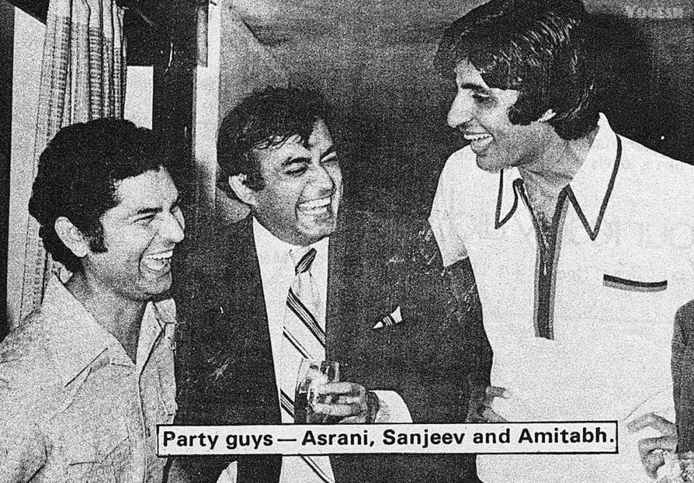 Happy Bday  with Sanjeev Kumar ji and Asrani ji at a party 