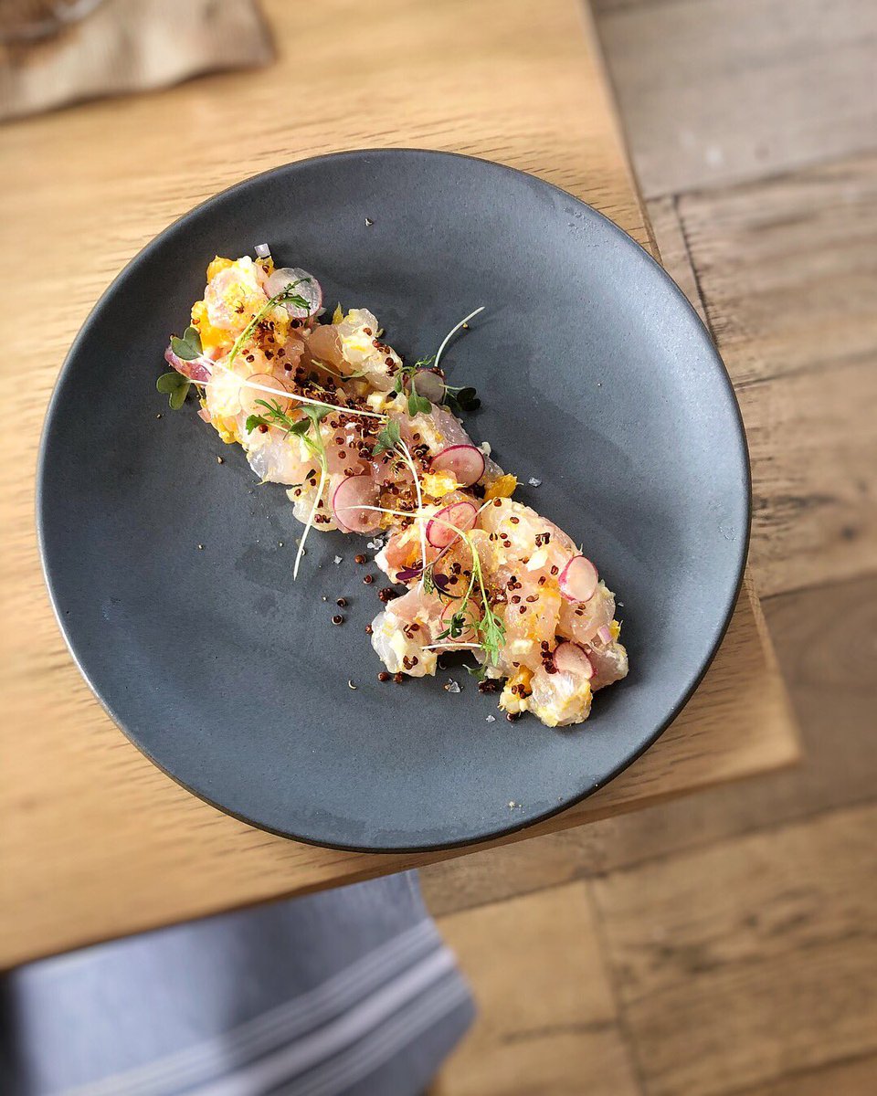 Red snapper crudo, cara cara orange, horseradish, tarragon, quinoa <a href="/henrietta_red/">Henrietta Red</a>