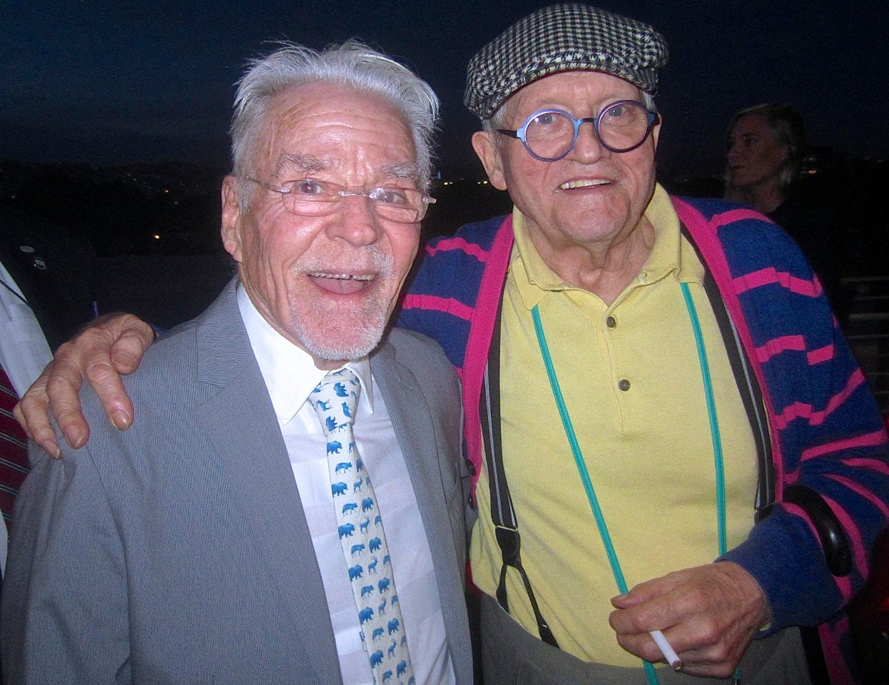 Happy birthday, David Hockney! Here\s Don Bachardy with Hockney in April this year. 