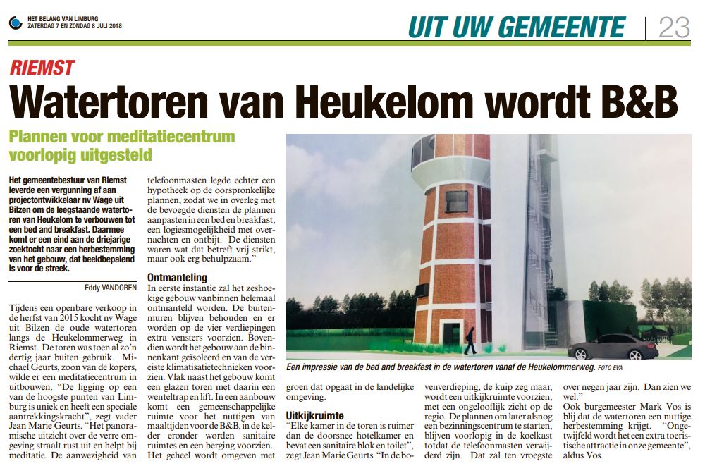 Een van de bekendste gebouwen in onze gemeente wordt binnenkort een nieuwe toeristische attractie, bezoekers zullen genieten van een panoramisch uitzicht. #Watertoren #Heukelom #ToerismeRiemst #RiemstBeleven