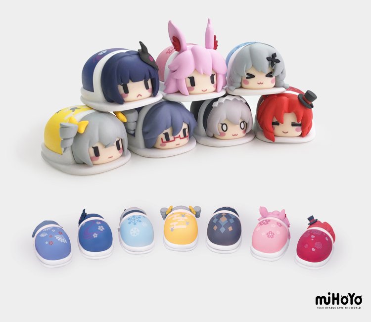 崩壊3rd公式 Oo コミケブースにこの子たちが寝ています 崩壊3rdですやすやプチフィギュア全7種類 キアナ 芽衣 ブローニャ 姫子 テレサ 八重桜 フカ 崩壊3rd Mihoyo C94