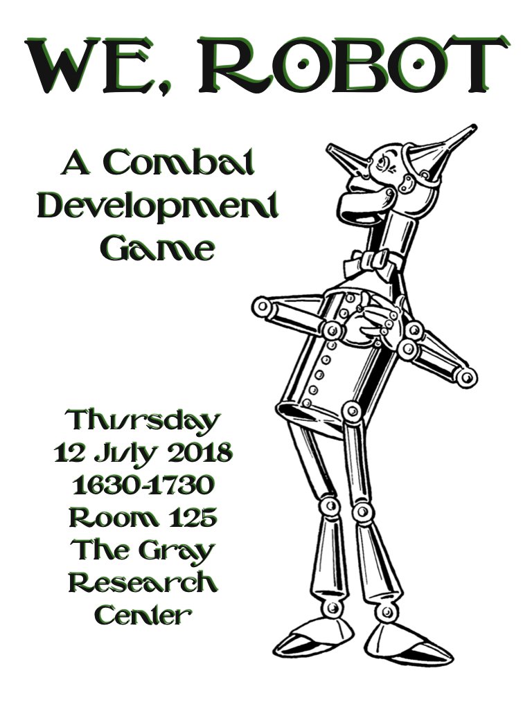 CaseMethodClub's tweet image. This week, at the Decision Game Club, we being #RobotSummer with a most unusual tabletop game.

casemethodusmc.blogspot.com/1995/07/robot-…

With cameo appearances by Thomas Hobbes and Malcolm Gladwell.