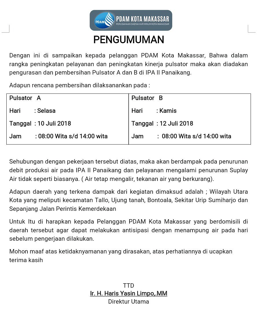 PDAM Makassar tweet media