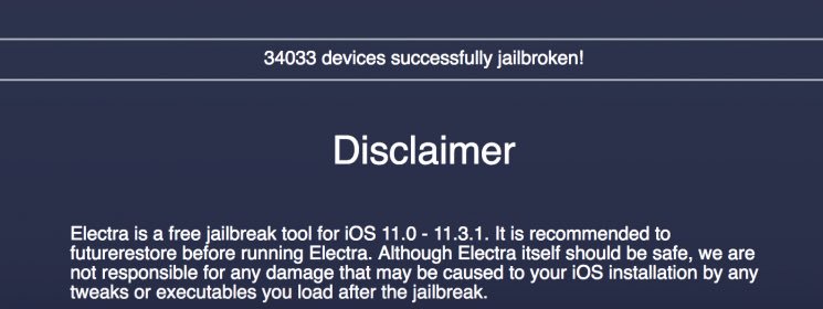 iTech911's tweet image. More than 34,000 people now jailbroken with #Electra1131, and counting