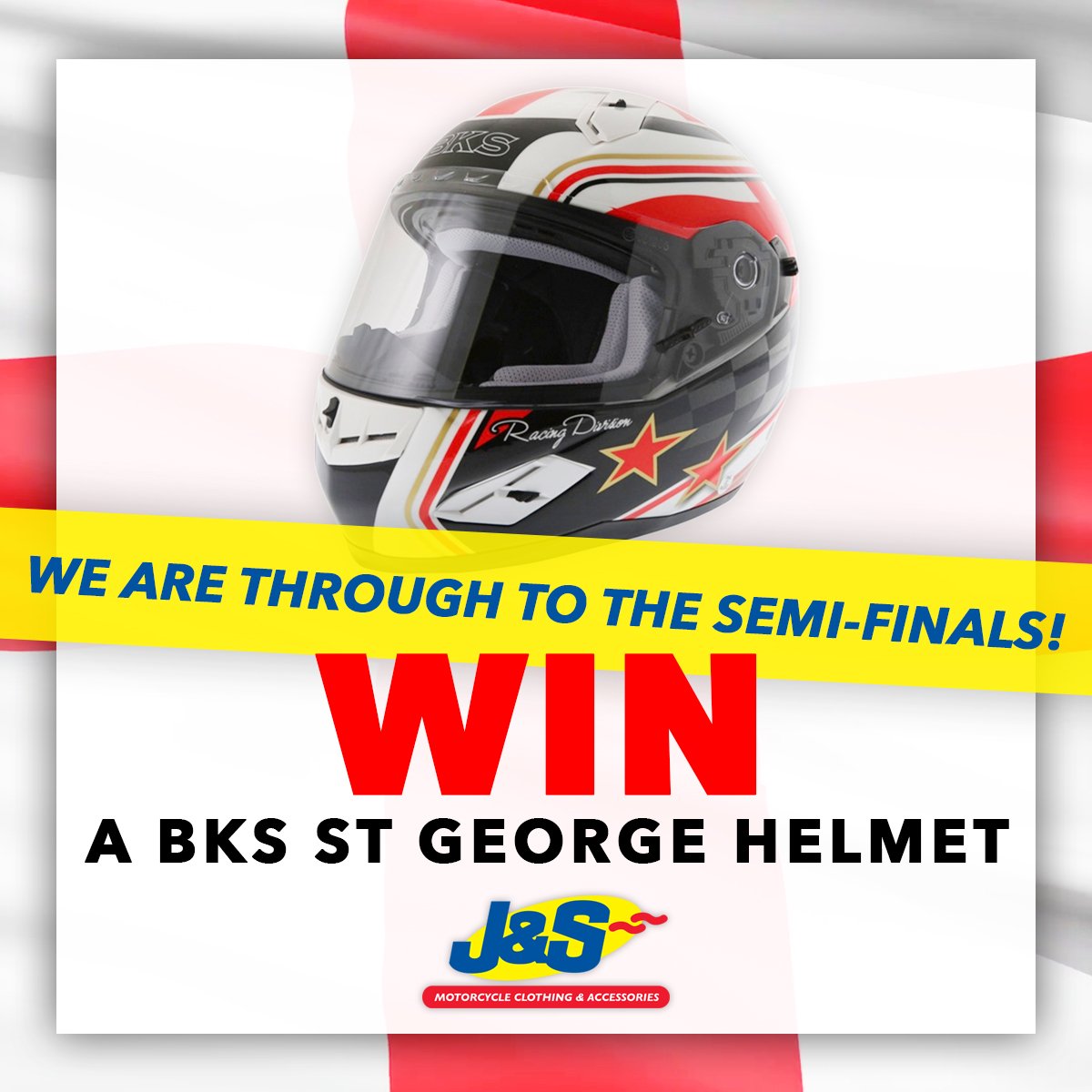 To celebrate us getting to the SEMI-FINAL in the World Cup we're giving away a BKS St George helmet for every match that England plays. Just retweet this &amp; follow us on Twitter to be in with a chance to win! Winner announced on Thursday 12th July.