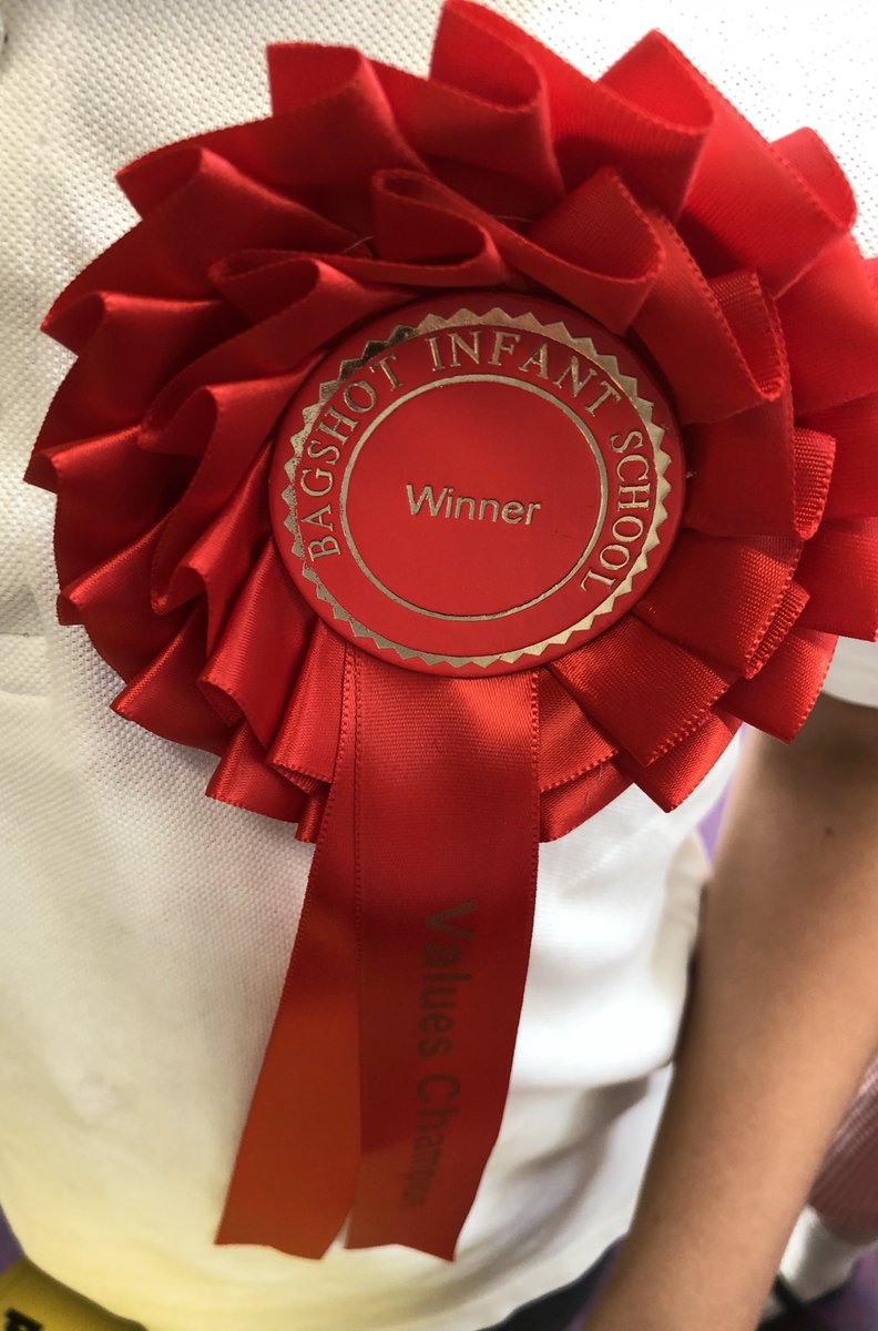 BagshotInfant's tweet photo. Our first ever Value Chmpns were presented with their rosettes today. Many children received our c’tifcates, for demo’ing one or more of our Core Values but, over the course of this year only 5  achieved all 5 awards. Well done children, we’re all very proud of you! https://t.co/DTNuiwj54V