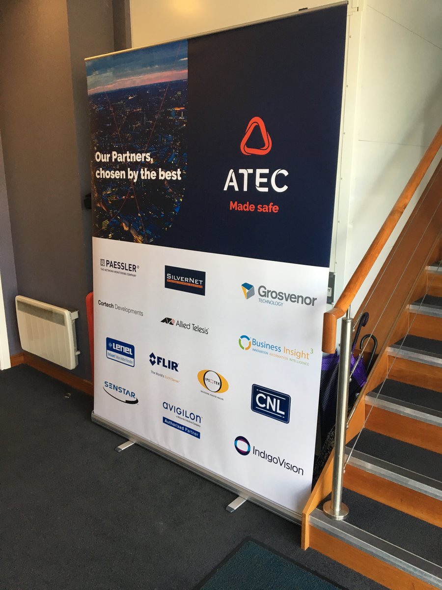 ATECTWEETS's tweet image. Banners ready for the Security Event tomorrow - Planning Today for a Secure Tomorrow at the Etihad Stadium Manchester.  Pop in and see us as we launch our new brand and website