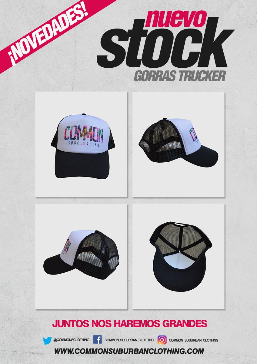 COMMONSCLOTHING's tweet image. [NUEVO STOCK!] Ya disponible en nuestra tienda online, las nuevas gorras trucker! ¿Te vas a quedar sin tu movida? Ficha: commonsuburbanclothing.com #becommon