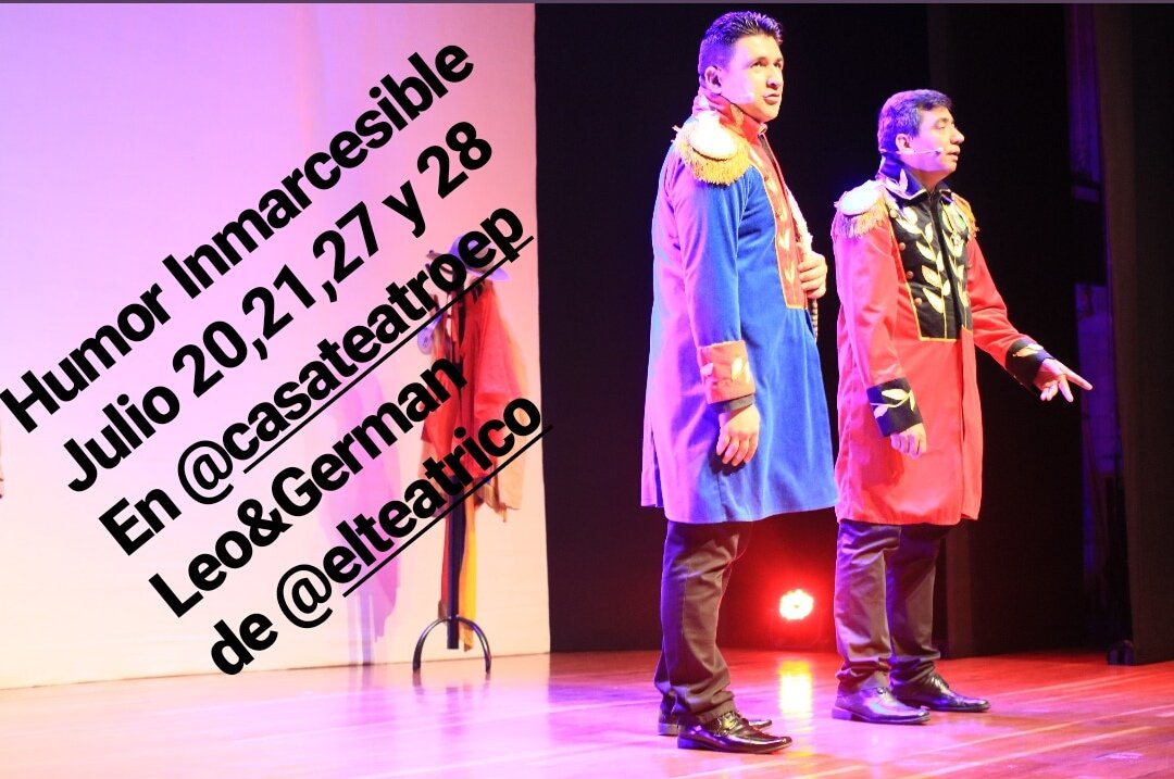 Se cierra el telón de <a href="/ElTeatrico/">El Teatrico</a> pero <a href="/LeoyGermanHumor/">Leo&Germán</a> no dejan de hacernos sonreír, ríase de ellos y con ellos los días 20, 21, 27 y 28 de julio en la <a href="/CasaTeatroEP/">CasaTeatro ElPoblado</a>.
Y recuerda que #ElTeatricoVive y por eso haz tu donación, para que este lugar mágico vuelva y abra sus puertas.