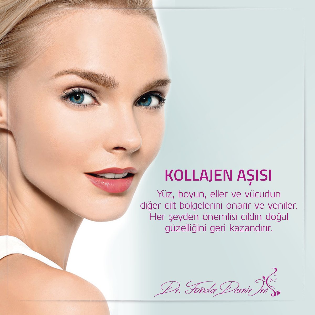 Yüz, boyun, eller ve vücudun diğer cilt bölgelerini onarır ve yeniler. Her şeyden önemlisi cildin doğal güzelliğini geri kazandırır.
#kollajen #kolajen #kollajenaşısı #kolajenasisi #kollajenenjeksiyonu #estetik #cilt #canlılık #parlaklık #medikalestetik #collagen #DrFundaDemirİm