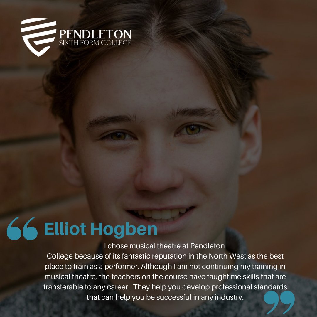 PendSFCollege's tweet photo. Elliot has received offers from Manchester Metropolitan University, Edge Hill University and the University of Chester, all to study Primary Education #Dance #College #PendletonCollege #Performance https://t.co/VrKePk1vPg