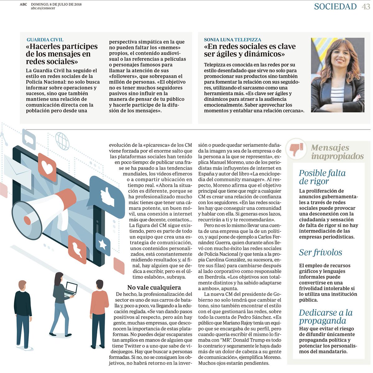 ICMempresas's tweet photo. «Community managers»: el fenómeno detrás de unos pocos caracteres.

El fichaje de la responsable de las redes sociales de la Policía por parte de Moncloa pone en el foco a este tipo de profesionales.

¿Qué opináis?
https://t.co/WZLIbeEaCc https://t.co/3sDLjFBfRZ