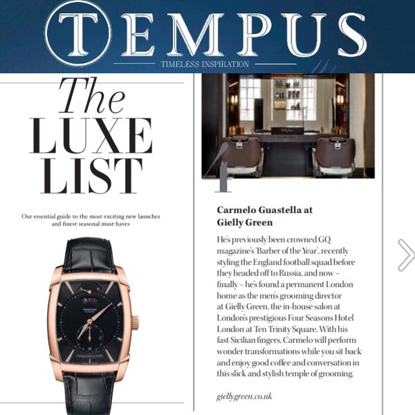 CGuastella1's tweet photo. Thank you @tempusmagazine for including @GiellyGreen @fstentrinity in The LUXE LIST
#Tempus #GiellyGreen #FourSeasons #TenTrinitySquare #city #TowerHill #TowerofLondon #London #CarmeloGuastella #menshair #England #WorldCup #russia2018 #mensstyle #menshaircut #mensfashion #Russia https://t.co/g4Y2riGExQ