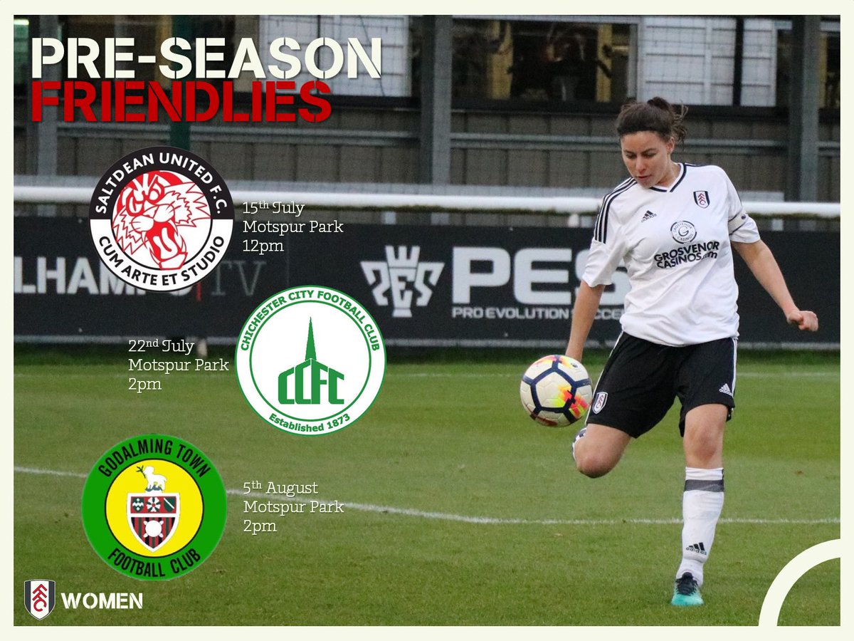 Fulham FC Foundation (@fulhamfcfound) on Twitter photo WOMEN ⚽️| Our <a href="/FulhamFC/">Fulham Football Club</a> Women have lined up the following Pre-Season Friendlies to prepare us for the start of the season. We look forward to welcoming the teams to Motspur Park over the next few weeks #ffc #womensfootball WOMEN ⚽️| Our <a href="/FulhamFC/">Fulham Football Club</a> Women have lined up the following Pre-Season Friendlies to prepare us for the start of the season. We look forward to welcoming the teams to Motspur Park over the next few weeks #ffc #womensfootball