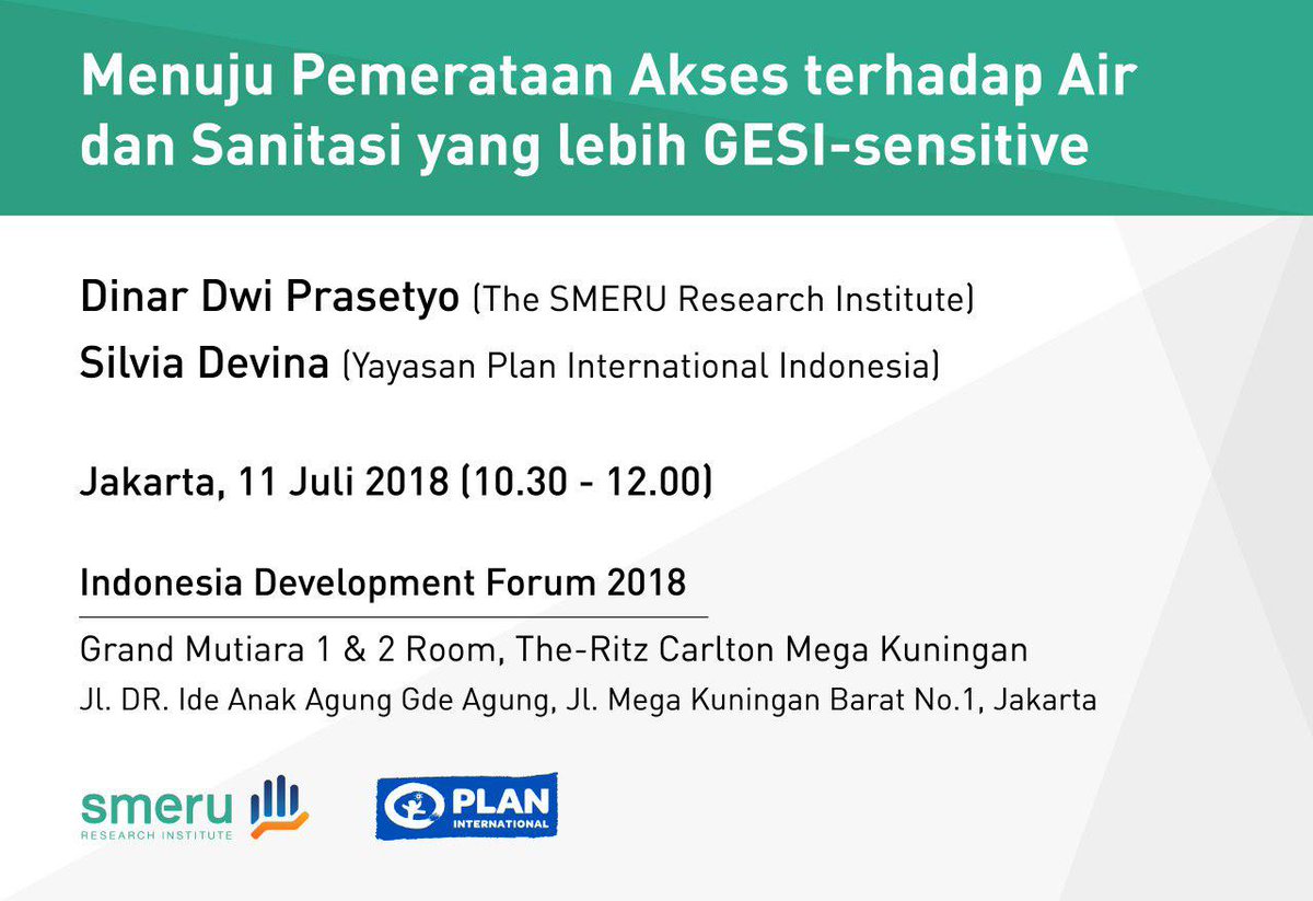SMERUInstitute's tweet image. Saksikan presentasi Dinar Dwi Prasetyo (SMERU) bersama Silvia Devina (@PlanIndonesia) pada Sesi Market Place, Spot D: Delivering #basicservices to reduce #regionaldisparity di acara @IDDevForum. #AtasiKesenjangan